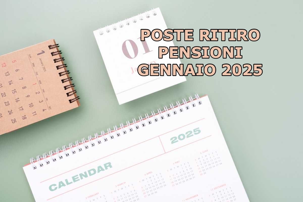 calendario 2025 scritta poste ritiro pensioni